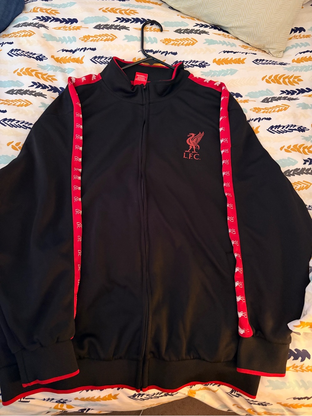 ICON LFC Liverpool Black Striker Zip Up  Jacket. Black with red trim.